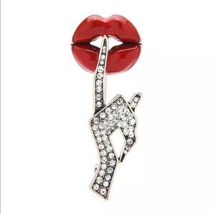 NEW Brooch pin bling makeup lipstick rhinestones
